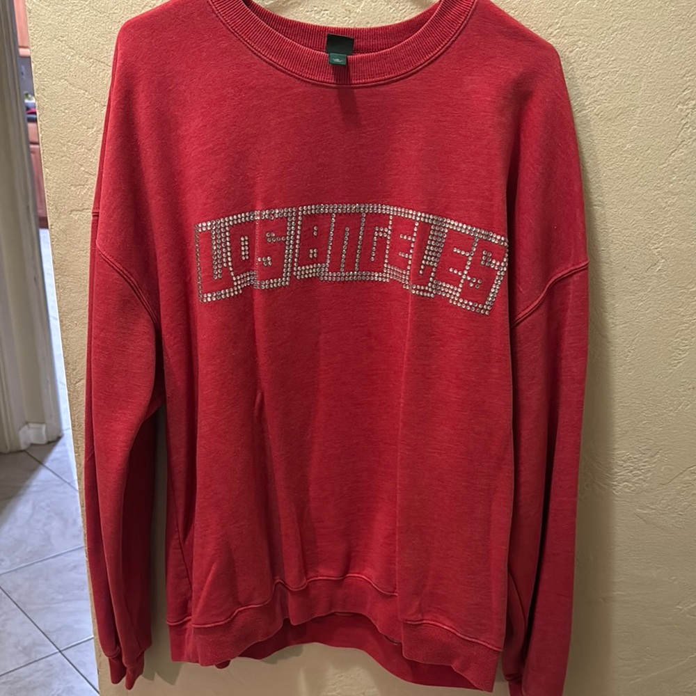 Red Los Angeles Graphic Sweater